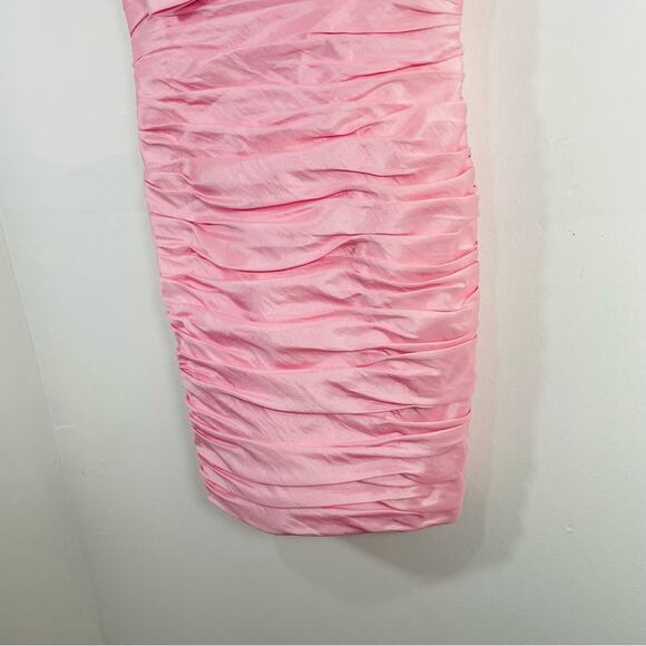 Tony Bowls Barbie Pink Beaded Jewel Sweetheart Pleated Mini Dress 0 Formal Prom - Picture 6 of 10